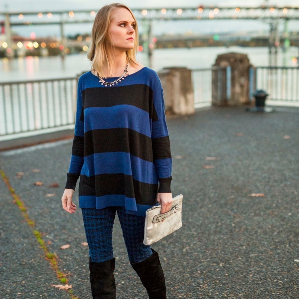 Express boxy striped sweater